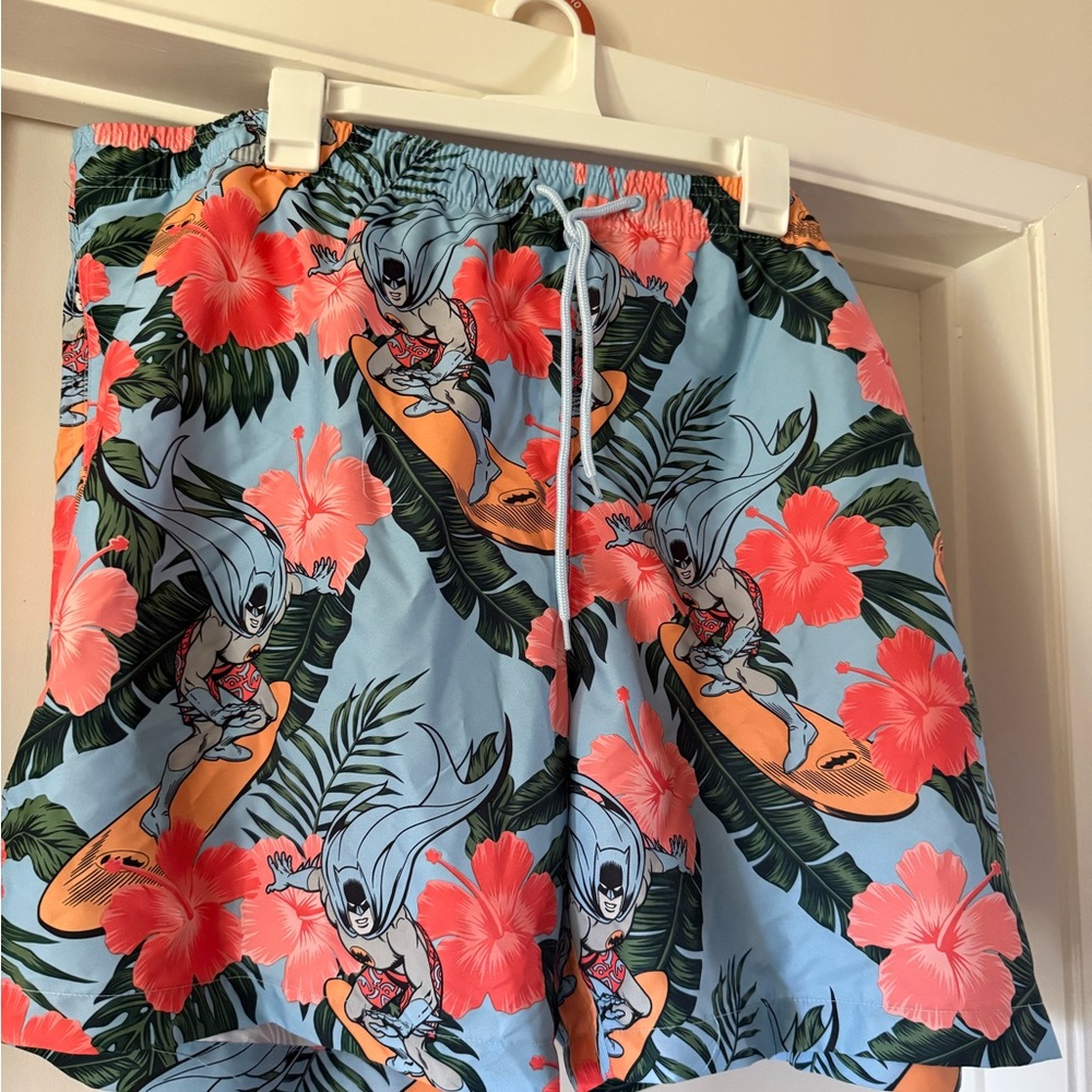 DC Batman Floral Swim Shorts - Blue and Orange